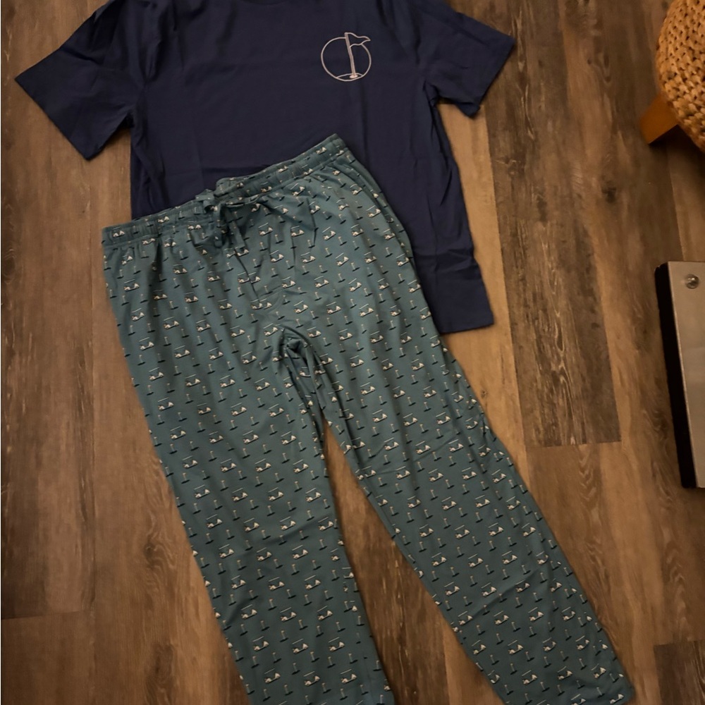 Mens St John’s Bay Golf Themed Pajamas Sz XL New